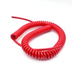Yaylı Spiral Kablo, 2 Core 22AWG 0.3mm2 PU Insulated Retractable Spiral Cord, 1-7 Meters(Stretch 7 Meters)