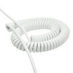 Yaylı Spiral Kablo, 5 Core Spring Spiral Wire 28AWG 0.1mm2 PU Pure Copper Retractable Stretch 1-10m(Stretch 3 Meters)