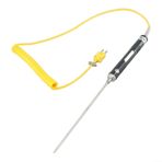 Yaylı Telli K for TIPI Termokupl Sıcaklık Probu Sensörü, TM902C TES1310 DM6801 için Paslanmaz Çelik Cihazı, -50 ° C ila 500 ° C (NR-81539)