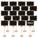 YAYODS 20 adet küçük yazı tahtası, yazı yazmak için mini tabelalar, küçük tebeşir tahtası, bitkiler, büfe, parti, düğün, doğum günü kutlamaları, masa kartları, yazılar, fiyat etiketleri için