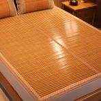 Yaz Bambu Uyku Matı 220 x 180 cm, Soğutma Rattan Yatak Topper, Çift Kişilik Yatak için Nefes Alabilir Yaz Yatak Pedi, Üstün Konfor için Çevre Dostu Karbonize Tasarım