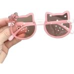 Yaz Çocuk Sevimli Kitty Güneş Gözlüğü Akrilik Yay Açık Uv Koruma Güneş Gözlükleri Bebek Kız Klasik Çocuk Erkek UV400 Gözlük Lensleri Renk:pembe (Yurt Dışından) - Standart - Renkli