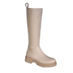 Yaz Kış Ayakkabı KIŞ Kadın Siyah Nut 4cm Tpouk 35cm Dizboyu Soğuğa Dayanıklı Çizme Krem 40
