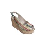 Yaz Kış Ayakkabı YAZKIŞ Kadın Vizon Krem Üzeri Renkli 10cm Platform 3cm Mantar Taban Sandalet Vizon 39