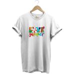 Yaz Love Summer Yazı Baskılı Deniz Sahil Kumsal Desenli %100 Pamuk Regular Fit Bisiklet Yaka T-Shirt - 2XL - Beyaz