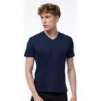 Yaz Serinliği Erkek Beyaz Basic V Yaka Ince Modal Tişört 085 - Lacivert - 2XL