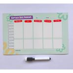 Yaz Sil Haftalık Magnet Planner –Kalem Hediyeli Esnek Buzdolabı Planlayıcı 30x19cm