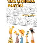 Yaza Merhaba Partisi Temalı Dev Boyama Kağıdı 2,5 Metre Rulo Boyama Kağıdı - Çocuk Eğitici Boyama