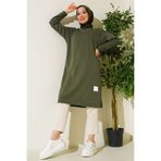 YAZGI MODA Arma Detaylı Uzun Tunik Haki