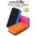 Yazı Tahta Silgisi Eva 3 Adet Beyaz Yazı Tahtası Silgisi Kaliteli Keçe Uçlu Eva Okul Sınıf Ofis Kuru Silgi - Çok Renkli - 11x5 cm - Standart