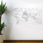 Yazılabilir Dünya Haritası Manyetik Duvar Stickerı 110 X 56 Cm (Timya/Go1395) 204596