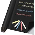 Yazılabilir ve Silinebilir Folyo Sticker, 5 Tebeşir ile Kullanıma Hazır - Ahşap - Seçenek 1