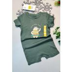 Yazlık %100 Pamuk Haki Yeşil Kısa Kol ÇıtÇıtlı Bebek Tulum Hellobaby Ebebek Badi 1 Adet