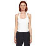 Yazlık Crop Bluz Halter Yaka Scuba Krep Kumaş Fitted Kalıp Trend Tasarım Özenle Seçilmiş_Beyaz-2XS