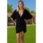 Yazlık Kadın Mini Elbise V Yaka Bodycon Örme Plaj Şık Görünüm Günlük Kullanım Için Yüksek Kalite