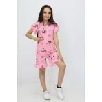 Yazlık Kız Çocuk 3-8 Yaş Panda Baskılı Şortlu Takım Ikili Takım - 00406 Pembe