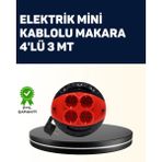 Yazline Global Ev ve Ofis Için 3 Metre Kablolu 4 Priz Makarası - Renkli