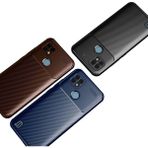 Yazline Global Mey Ithalat® Realme C21 Kılıf Auto Focus Karbon Kapak - Kahverengi