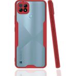 Yazline Global Mey Ithalat® Realme C21 Kılıf Platin Silikon - Kırmızı
