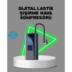 Yazline Global Taşınabilir 80W Kablosuz Lastik Şişirme Pompası Dijital Ekranlı - Renkli