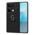 YBROY Xiaomi Poco M6 Pro 4G için Kılıf, Darbeye Dayanıklı İnce Silikon Kılıf, TPU Esnek Kauçuk, 360 Derece Dönen Halka Tutucu, Xiaomi Poco M6 Pro 4G için Kapak (Siyah)