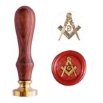 Ychostamp Geleneksel Mason Mason Kare ve Pusula Balmumu Mühür Damgası Masonik Hediye Mühürleme Balmumu Damgaları Masonik Kılıç Balmumu Mühür 1'' Çap Saplı Prinç Başlık