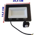 YCL 50W Hareket Sensörlü Led Projektör 6500K Beyaz Işık
