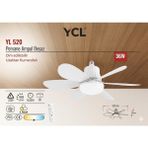 Ycl YL-520 Uzaktan Kumandalı Pervane Ampul Akıllı LED Armatür (Dim Edilebilir) - Beyaz - Sarı - Günışığı