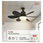 YCL Yl 525 Pervane Kanatlı LED Ampul – 36W Akıllı Tavan Aydınlatması (Siyah) - Beyaz - Sarı - Günışığı