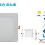 Ycl YPL-3012B 12W Sıva Altı Kare Beyaz Led Panel