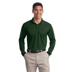YCN TEKSTİL Koyu Yeşil Nefti Lüx Penye Pamuklu Polo Yaka Tişört Nefti Koyu Yeşil Uzun Kol Tshirt