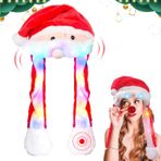 YeahBoom Noel şapkası Pelüş, Hareketli Sakal Şapkası, Noel Baba Pelüş Şapka, LED Noel Şapkası, Noel Şapkası, Eğlenceli Şapka Cosplay Tatil Noel Karnaval Parti için Kadın Kız Çocukları için Hediye