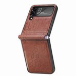 YEALLY Samsung Galaxy Z Flip 4 için Katlanır Kılıf, Galaxy Z Flip4 için Deri Telefon Kılıfı [Kübik Baskı] Darbeye Dayanıklı TPU Silikon Kılıf, Samsung Z Flip4, A03 için