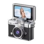 Yeco 48 MP Mini Dijital Kamera, Dönen Ekranlı Selfie Vlog Kamera, 1080P Video, Flaşlı, Type-C Şarj, SD Kart Destekli, Anahtarlık Tasarım – Siyah
