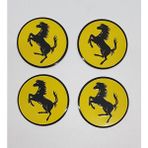 Yed Jant Göbeği Arma Ferrari Alüminyum Yapıştırma 60MM 4lü Sarı Siyah