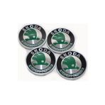 YED Skoda Alüminyum Yapıştırma Jant Göbeği Yeşil 4'lü 60mm (4)