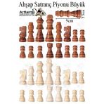 Yedek Ahşap Satranç Taşı 9 cm No:4 1 Adet Küçük Satranç 90 mm 16 Parça Plastik Satranç Taşları Şah Vezir Fil At Kale