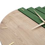Yedi Wooden Sections Ahşap Modern El Yapımı Duvar Saati 5024_Grass Green