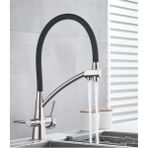 Yedi Yapı Arıtmalı Çıkarılabilir Kubar Borulu Mat Gümüş Mutfak Evye Bataryası - Inox