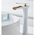 Yedi Yapı Şelale Çanak Lavabo Bataryası Beyaz-Gold