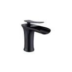Yedi Yapı Şelale Lavabo Bataryası Siyah (Kısa)
