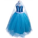 Yediel Buğra Bahar Tasarım ve Moda Mavi Elsa Frozen Uzun Pelerinli Askılı Kostüm - 5 Yaş