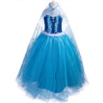 Yediel Buğra Bahar Tasarım ve Moda Mavi Elsa Frozen Uzun Pelerinli Askılı Kostüm - 9 Yaş