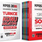 Yediiklim 2026 KPSS Lise Ortaöğretim Ön Lisans Konu + Soru Bankası Modüler 2 li Set Yediiklim Yayınları
