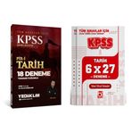 Yediiklim KPSS Tüm Adaylar İçin Tamamı Çözümlü Tarih 18 + 6 Deneme Seti 2 Kitap Yediiklim ve Bigelio
