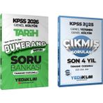 Yediiklim Yayınları 2026 KPSS Genel Kültür Bumerang Tarih Tamamı Çözümlü Soru Bankası ve Yediiklim Yayınları 2025 KPSS Genel Yetenek Genel Kültür Son 4 Yıl Tamamı Çözümlü Çıkmış Sorular