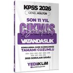 Yediiklim Yayınları 2026 KPSS Genel Kültür Vatandaşlık Konularına Göre Tamamı Çözümlü Son 11 Yıl Çıkmış Sorular
