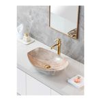 yediyapı Mermer Desenli Tezgah Üstü Seramik Çanak Lavabo Banyo Lavabosu