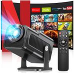 YEEFON Projektör, 4K FHD mini taşınabilir projektör, Android 11.0 5G WiFi 6 BT 5.0 destekler, otomatik trapez düzeltme, 150 inç, 360 derece dönebilir akıllı projektör, telefon/PC/dizüstü bilgisayar/TV