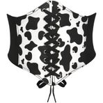 YeeHeen Kadınlar için Korse Bel Kemeri Bağcıklı Geniş Deri Kemerler Elastik Bağlı Waspie Elbise için Bel Korsesi, İnek Deseni, S: Fit Waist 25"-27"
